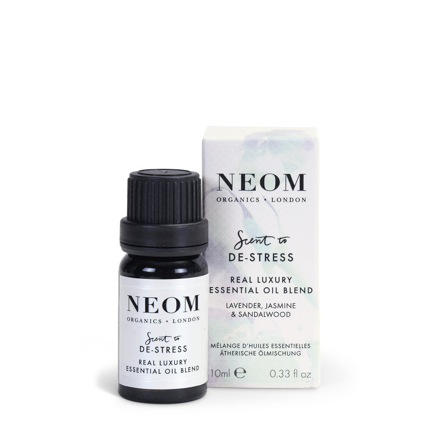 NEOM - Real Luxury Essential Oil Blend, 10ml | Lavender, Jasmine & Sandalwood | Scent to De-Stress Range