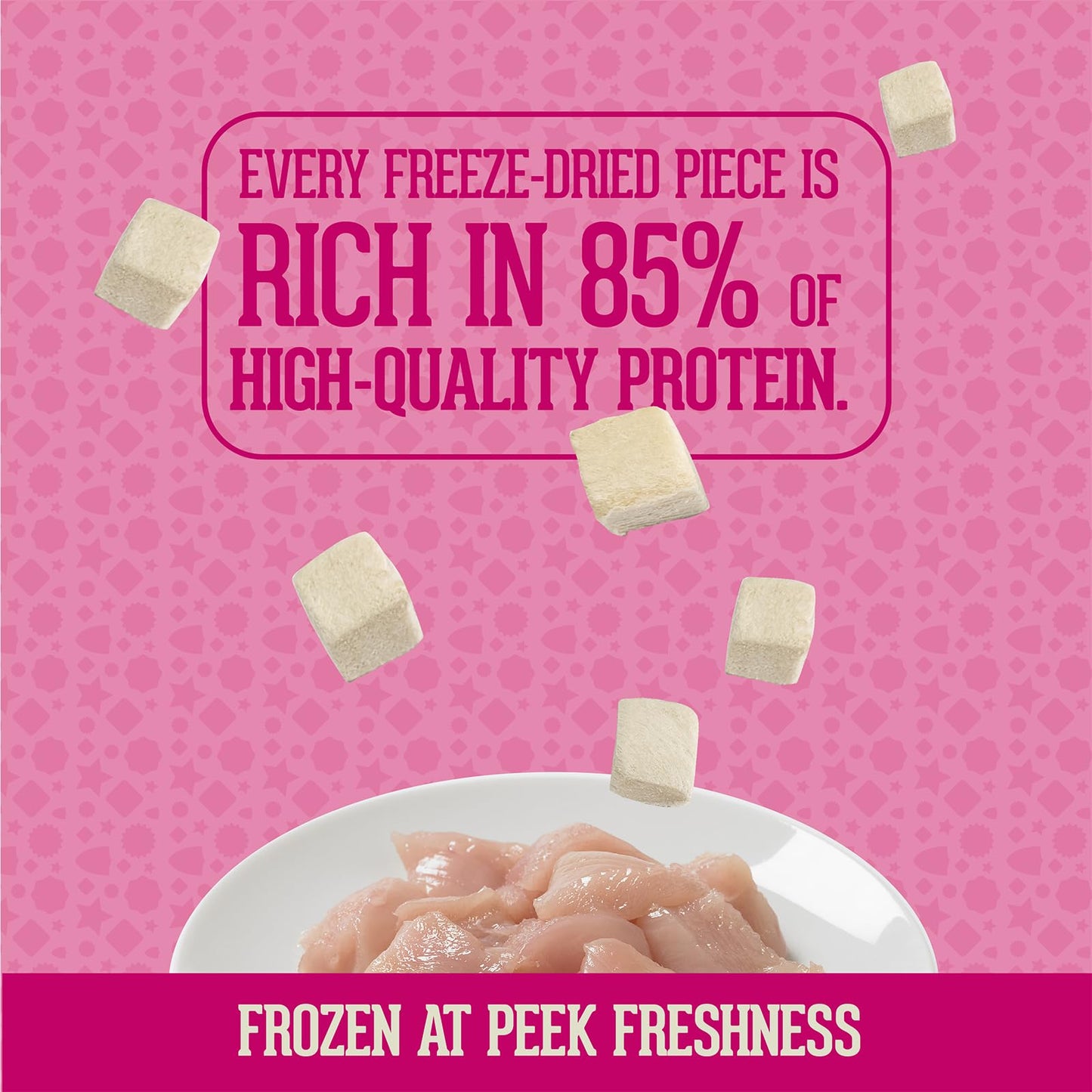 PACK’N PRIDE Freeze Dried Cat Treats, 4 Pack*30g=120g for Indoor Cats with Natural Chicken Breast Meat, Grain-Free, Low-fat Cat Snacks