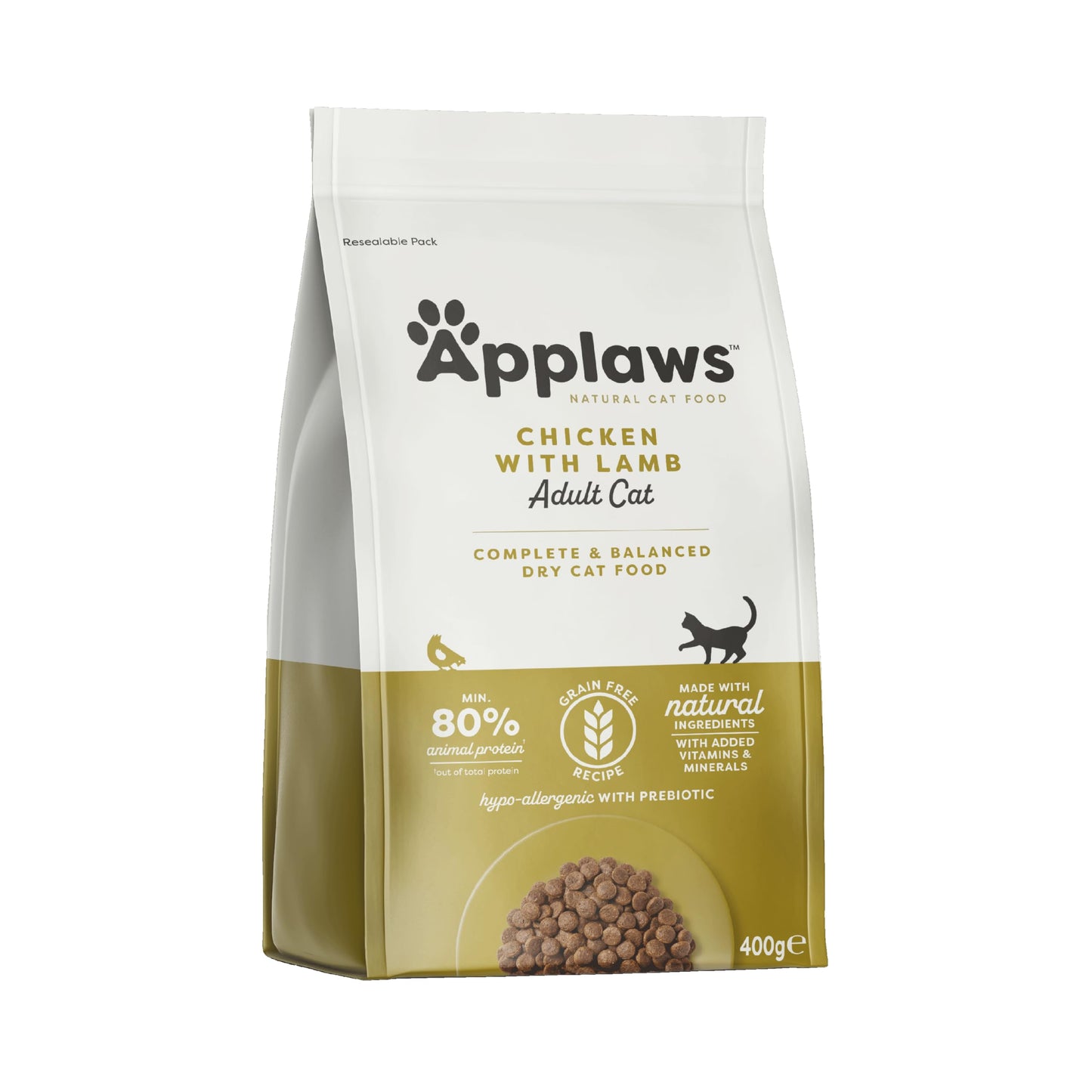 Applaws Natural Complete Dry Food for Adult Cats, Chicken with Lamb Grain Free, 2kg Bag