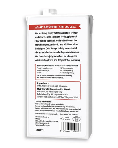 Chicken Bone Broth for Dogs & Cats - Free Range | 100% Real & Natural Liquid Bone Broth for Pets | High in Collagen & Protein for Healthy Joints, Gut, Digestion, Skin & Sickness Recovery