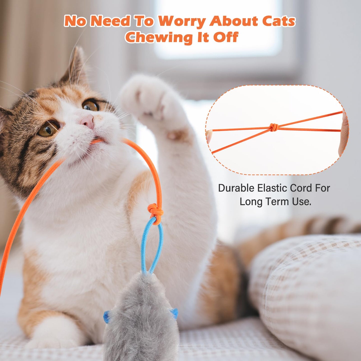Interactive Cat Toy, Electric Cat Teaser, Door Clip, 2 Motion Modes,grey