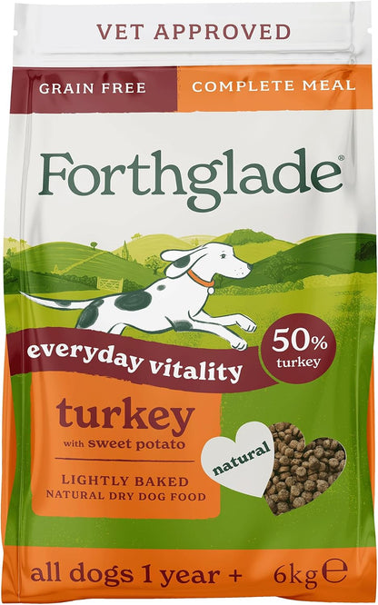 Forthglade Dry Dog Food, Lightly Baked, (6kg), Hypoallergenic and Grain Free Dog Food, Adult 1 Year +, Chicken With Sweet Potato, Complete and Balanced Meal, 50% Single Source Protein