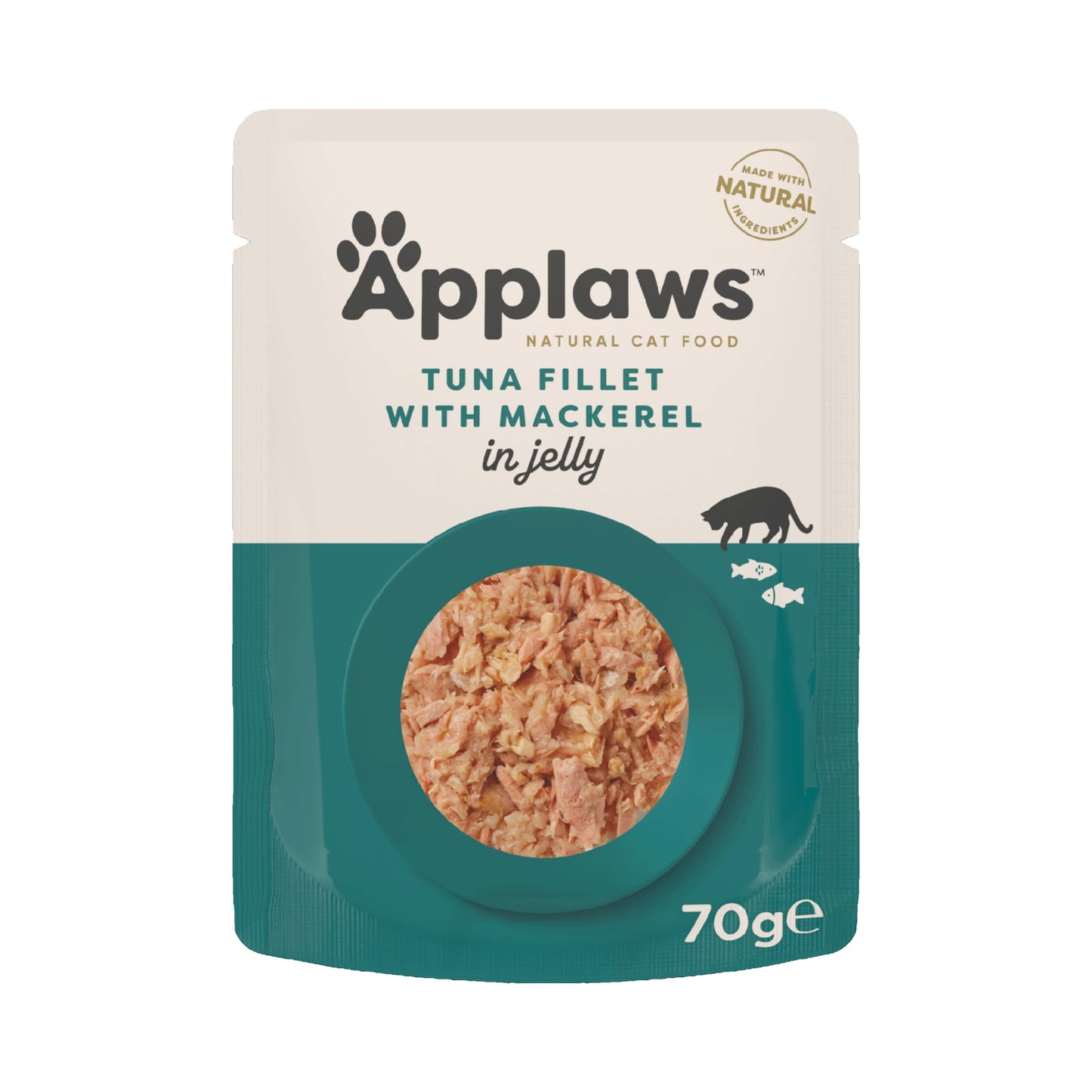 Applaws 100% Natural Wet Cat Food, Pouch Multipack Tuna Selection in Broth, 70 g (12 x 70 g Pouches)