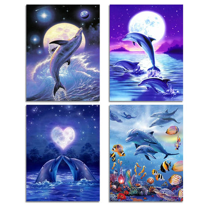 5D Diamond Painting Kits for Adults 4 PCS Turtle Wall Art