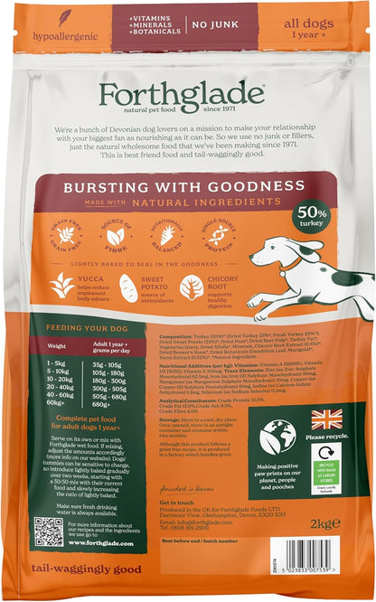 Forthglade Dry Dog Food, Lightly Baked, (6kg), Hypoallergenic and Grain Free Dog Food, Adult 1 Year +, Chicken With Sweet Potato, Complete and Balanced Meal, 50% Single Source Protein