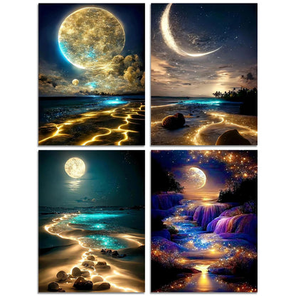 5D Diamond Painting Kits for Adults 4 PCS Turtle Wall Art