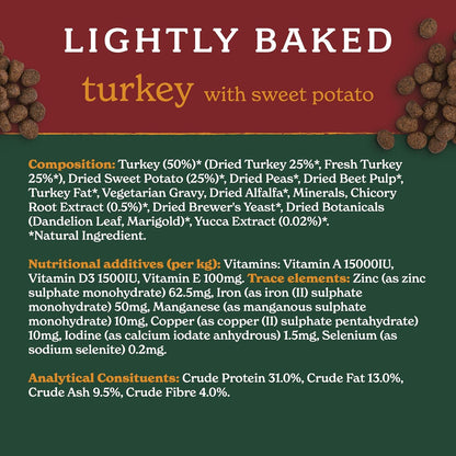 Forthglade Dry Dog Food, Lightly Baked, (6kg), Hypoallergenic and Grain Free Dog Food, Adult 1 Year +, Chicken With Sweet Potato, Complete and Balanced Meal, 50% Single Source Protein