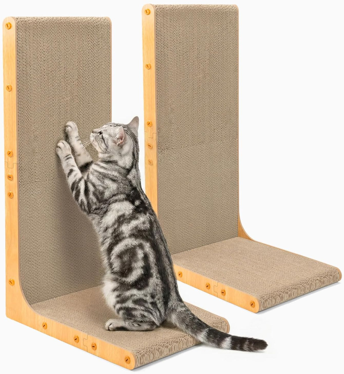 Conlun Cardboard Cat Scratcher,58 cm L Shape Scratch Pad