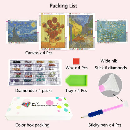 5D Diamond Painting Kits for Adults 4 PCS Turtle Wall Art