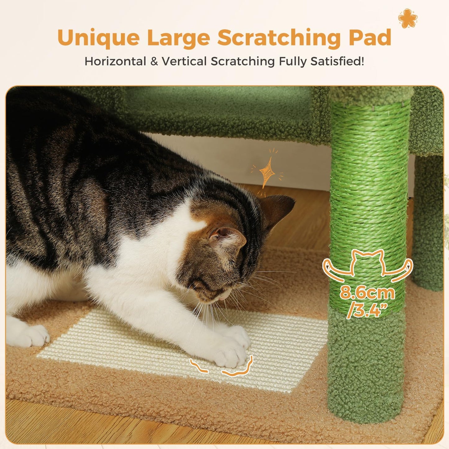 PAWZ Road Cat Tree for Large Cats, 184cm Tall Cat Tower with Large Condo