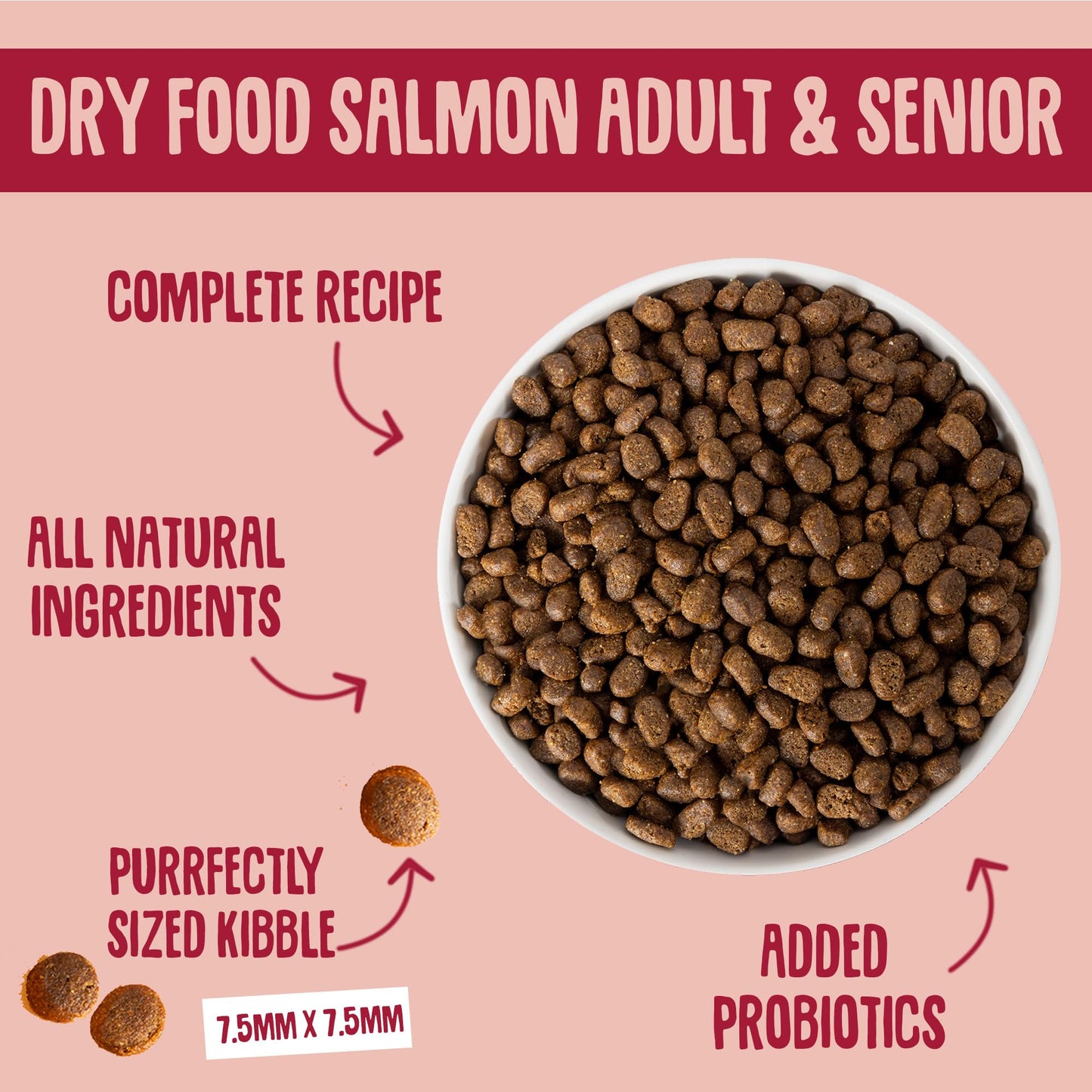 Scrumbles All Natural Dry Cat Food With 75% Chicken and Fresh Salmon, High Protein Food for Adults And Seniors