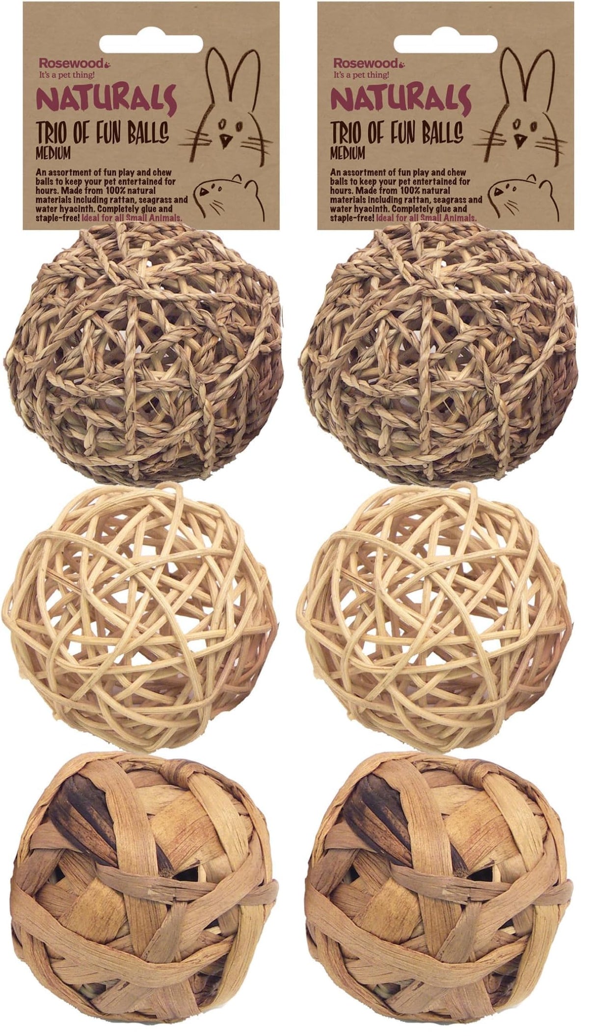 Rosewood Naturals Trio of Fun Balls (3pcs) Small Animal Toys