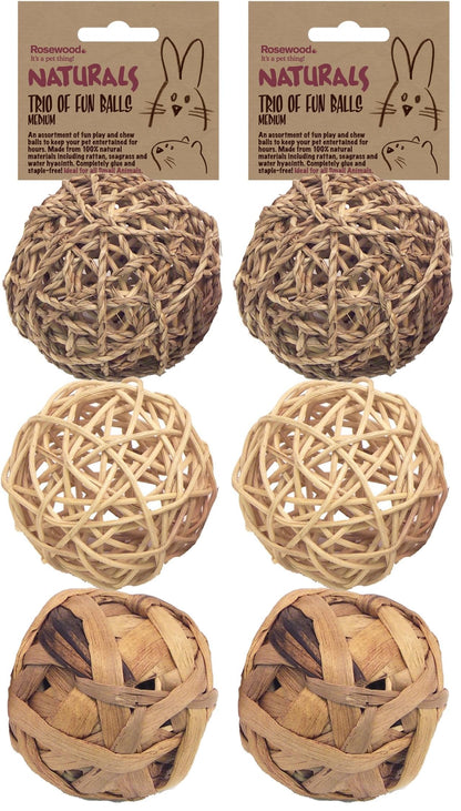 Rosewood Naturals Trio of Fun Balls (3pcs) Small Animal Toys