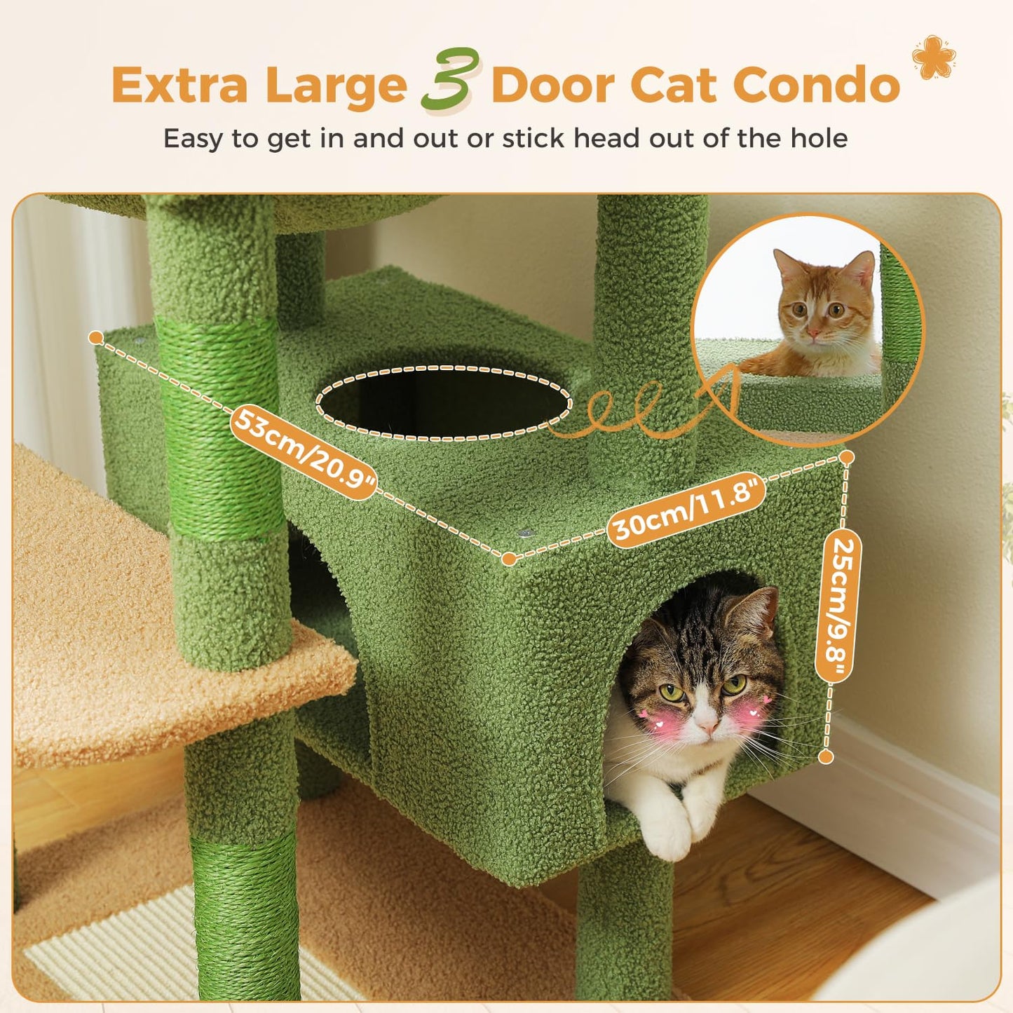 PAWZ Road Cat Tree for Large Cats, 184cm Tall Cat Tower with Large Condo