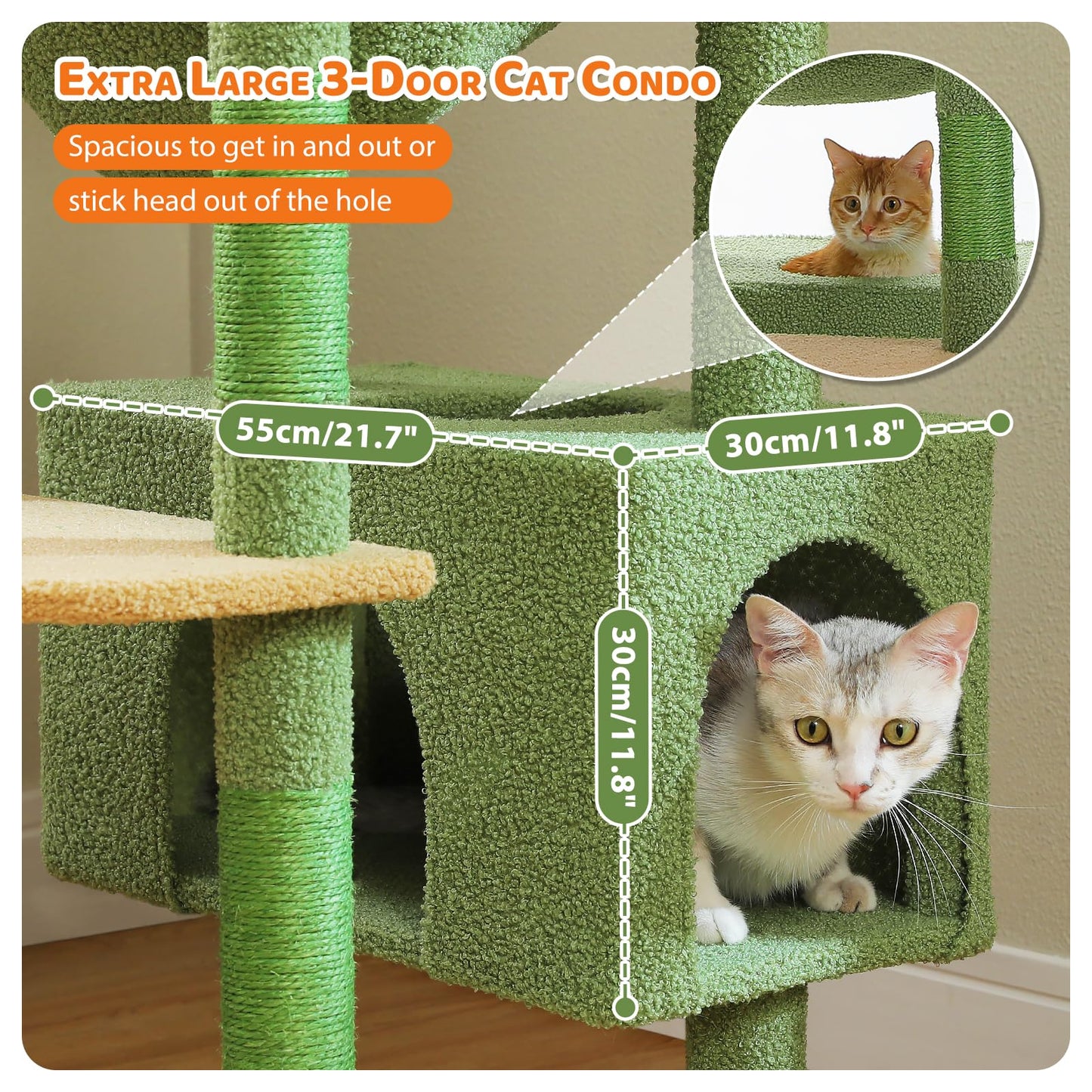 PAWZ Road Cat Tree for Large Cats, 184cm Tall Cat Tower with Large Condo
