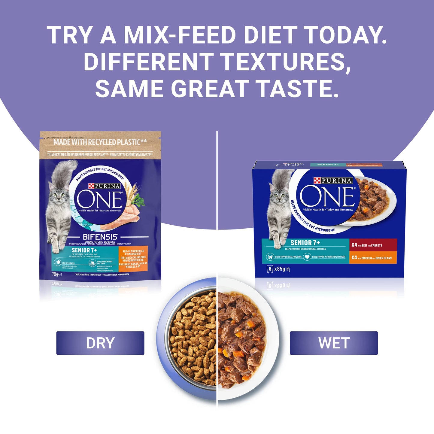 PURINA ONE Adult Cat Food Mini Fillets in Gravy 40 x 85g