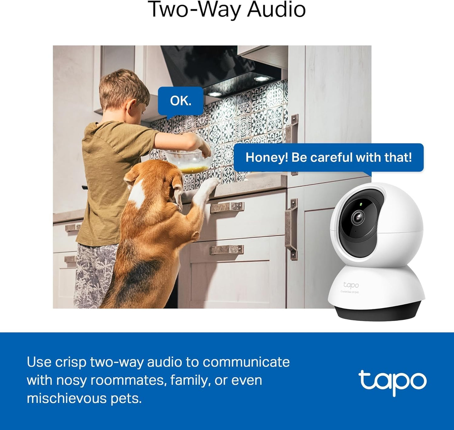 Tapo C211 2K 3MP Pan/Tilt Indoor Camera House Security Camera, WiFi Camera, No Monthly Fee, AI Detection, Dog Camera, Baby Camera Monitor, CCTV, 360° View, Night Vision, Works with Alexa & Google