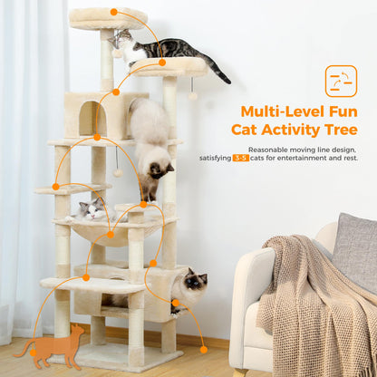 184cm Tall Cat Tree Tower for Large Cats