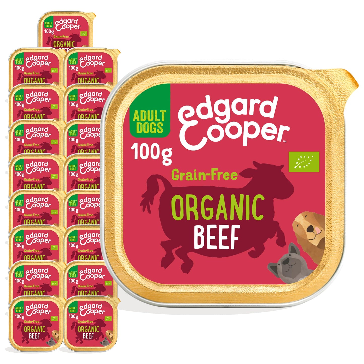 Edgard Cooper Grain-Free Wet Dog Food for Adult Dogs, (11 x 150g), Natural Dogs Food in Cup with Fresh Meat & Amino Acids, Gluten-Free, High Protein