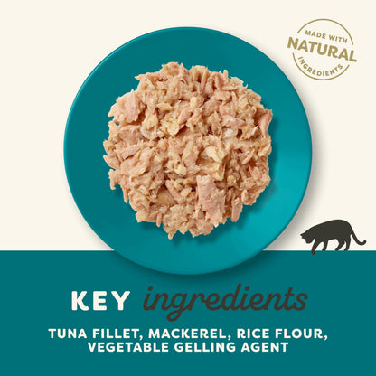 Natural Wet Cat Food Tuna Selection in Broth 12 x 70g Pouches