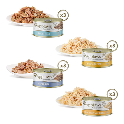 Natural Wet Cat Food Tuna Selection in Broth 12 x 70g Pouches