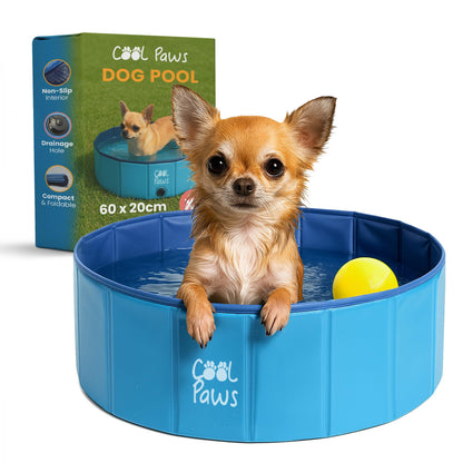 Foldable Paddling Pool for Dogs & Kids Blue