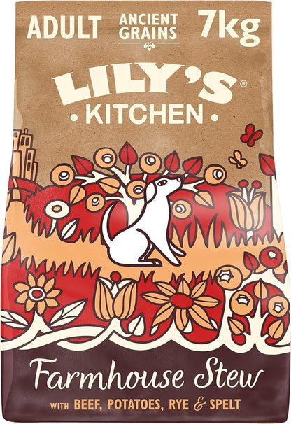 Natural Adult Dry Dog Food Beef Stew with Ancient Grains 1kg