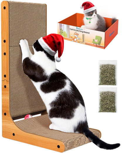 26.8 Inch L Shape Cat Scratcher with Ball Toy