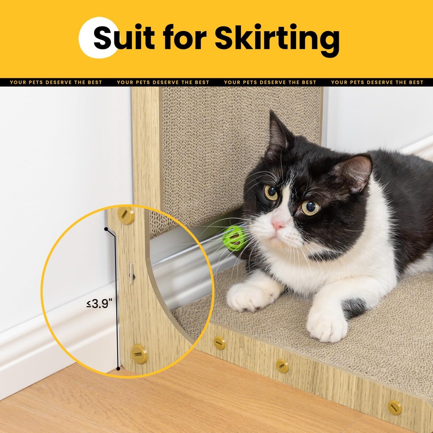 Conlun Cardboard Cat Scratcher,58 cm L Shape Scratch Pad