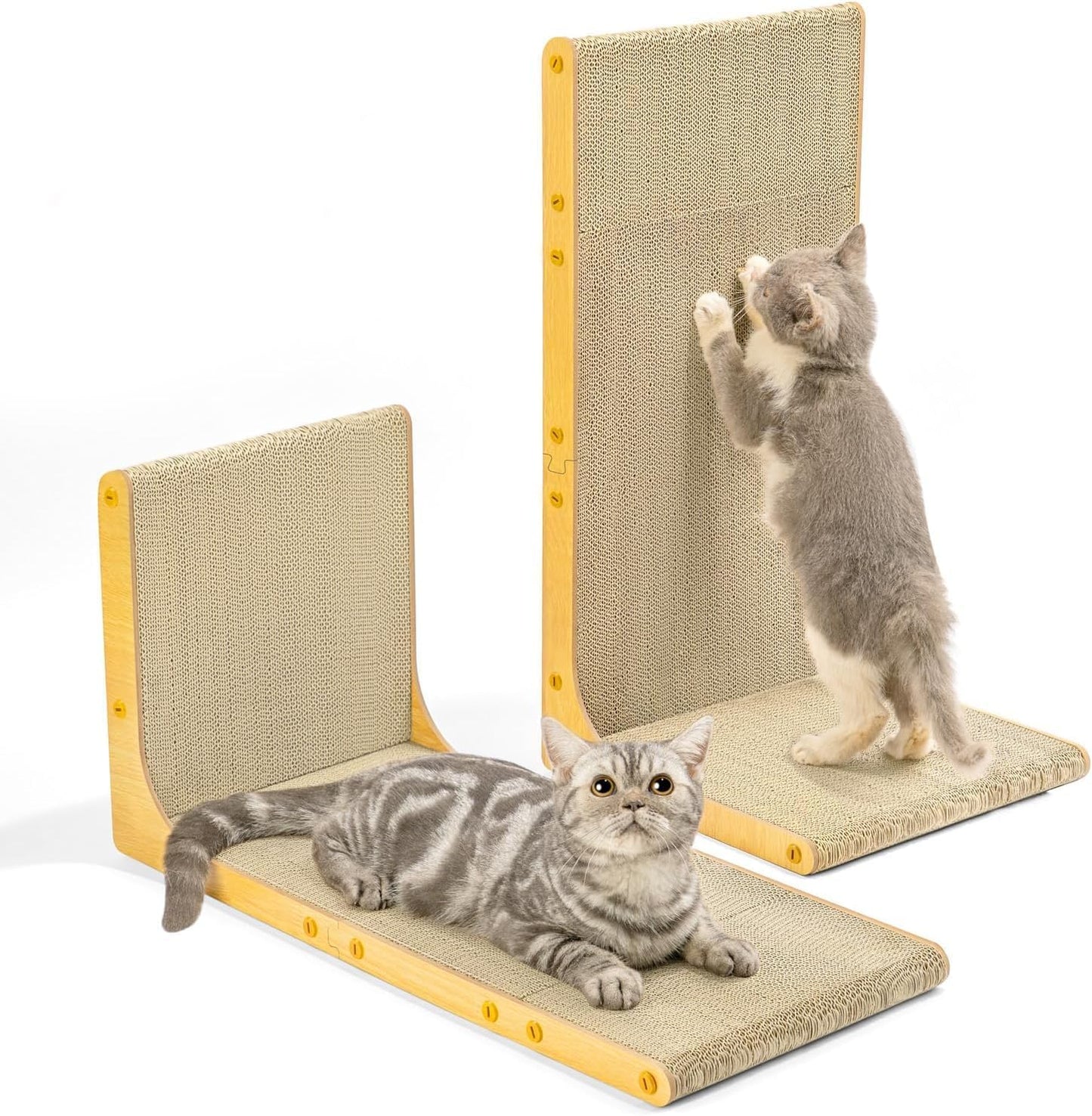 Conlun Cardboard Cat Scratcher,58 cm L Shape Scratch Pad