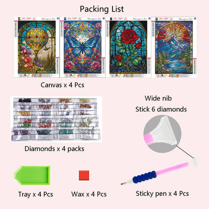 5D Diamond Painting Kits for Adults 4 PCS Turtle Wall Art
