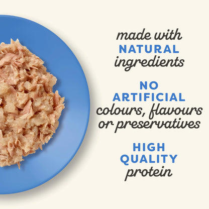 Natural Wet Cat Food Tuna Selection in Broth 12 x 70g Pouches