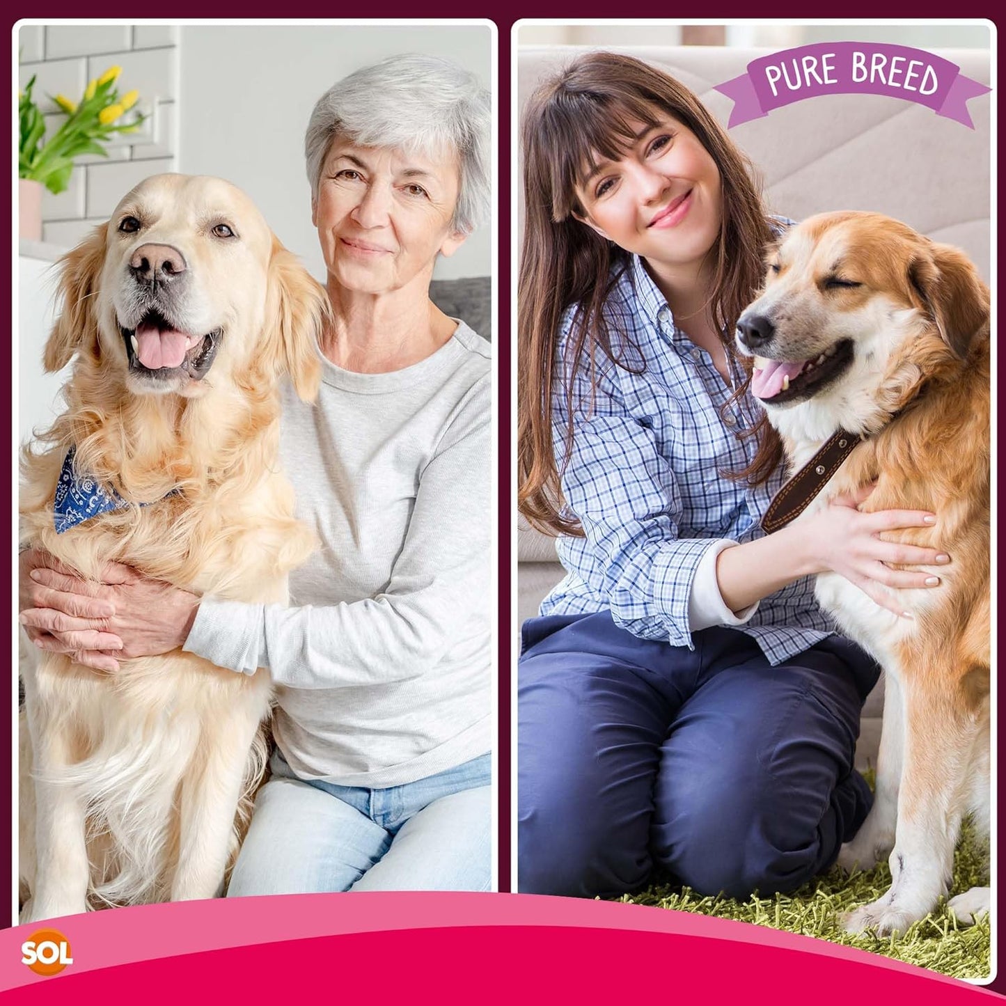 SOL 4pk Large Collagen Chewy Knots Chicken, 15 cm Tasty Dog Chews, Savoury Knotted Dog Treats for Large Dogs, High Protein Chicken Flavour Chews, Promotes Dental Health, Boredom Breaker