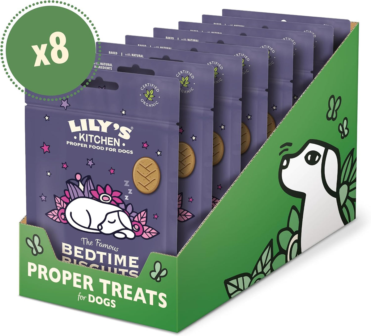 Lily's Kitchen Bedtime Biscuits - Complete Natural Dog Treats (8 x 80g)