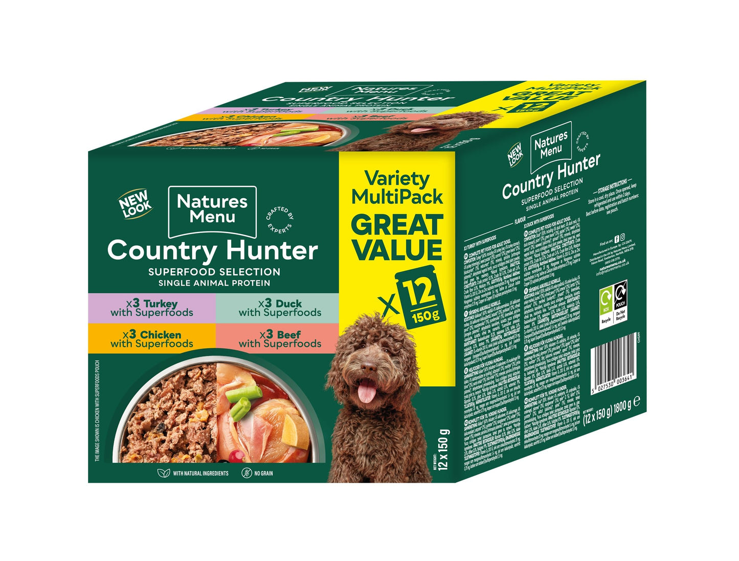 Natures Menu Country Hunter Dog Food Pouch Grass Grazed