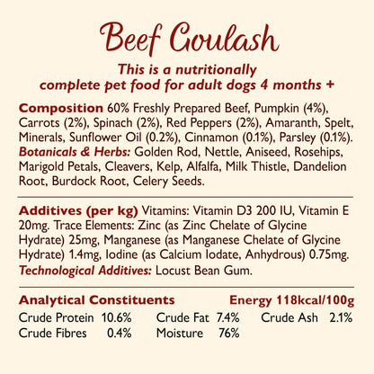 Natural Adult Wet Dog Food Cottage Pie Grain-Free Recipe 10 x 150g