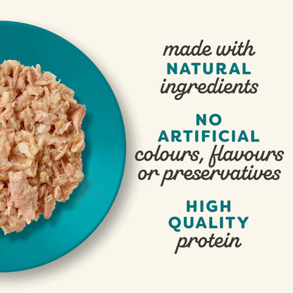 Natural Wet Cat Food Tuna Selection in Broth 12 x 70g Pouches