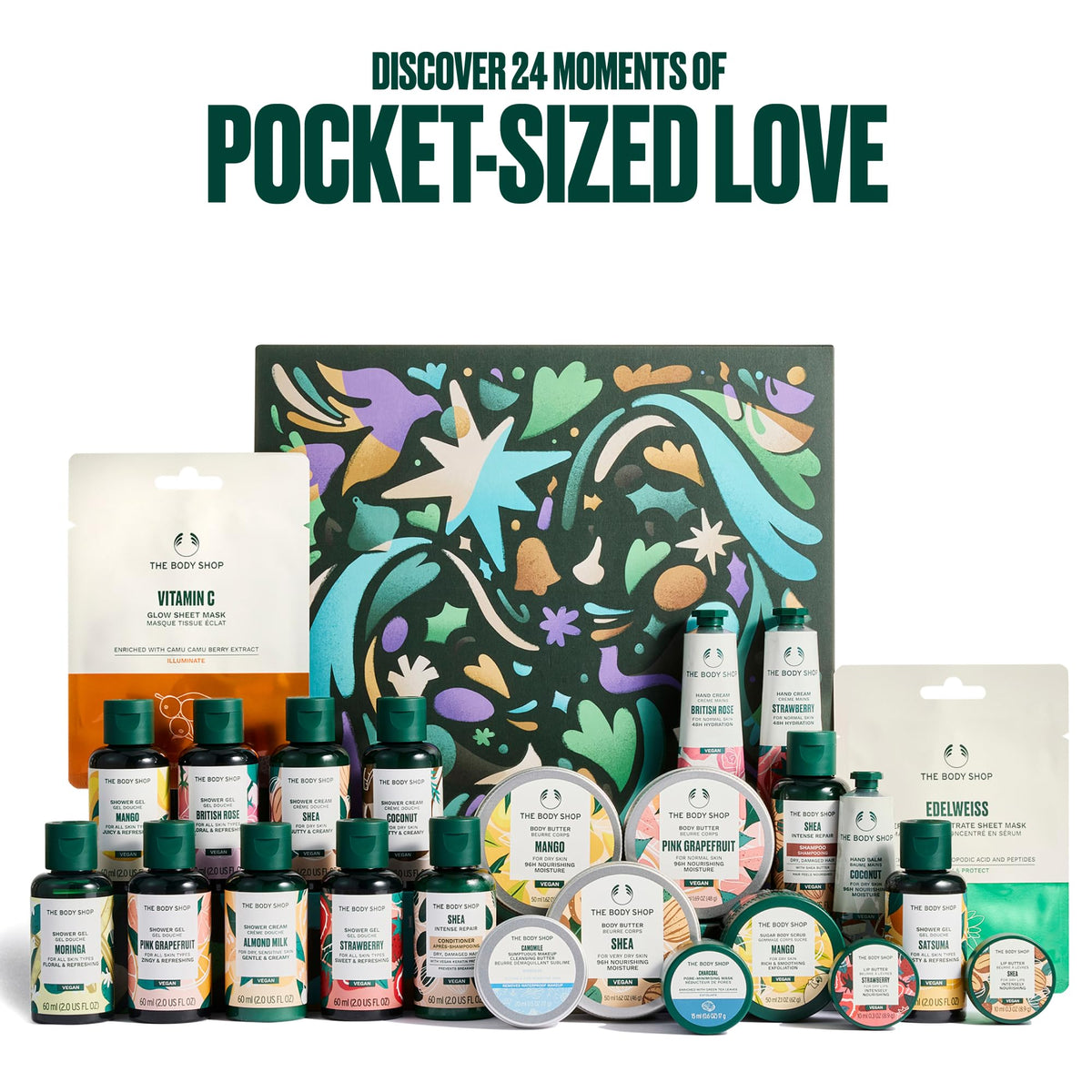 The Body Shop Classic 24-Piece Beauty Advent Calendar (Worth Over £120)