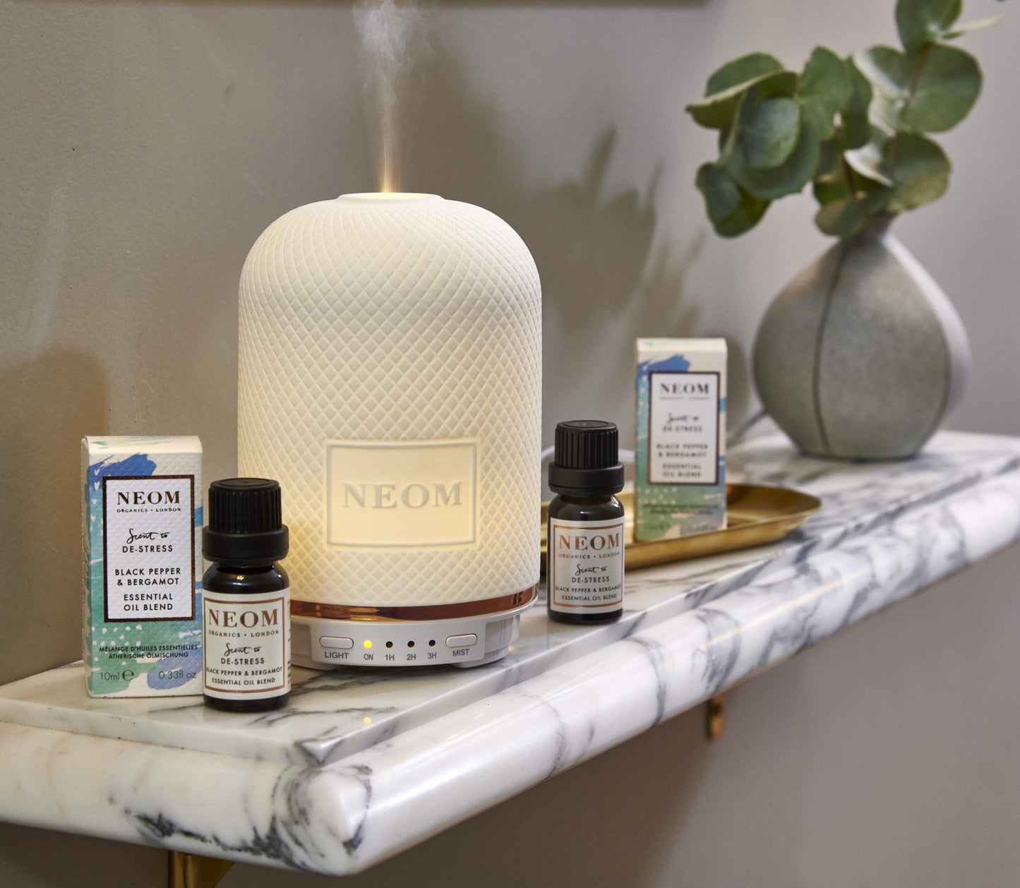 NEOM - Real Luxury Essential Oil Blend, 10ml | Lavender, Jasmine & Sandalwood | Scent to De-Stress Range