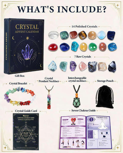 RONSTONE Crystal Advent Calendar 2026, 24 Days Crystal Gift Set for Women