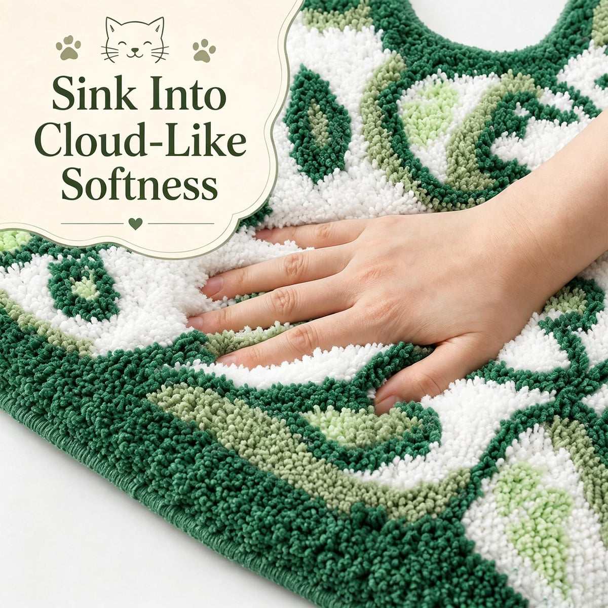 Cute Cat Bath Mat, Unique Blue Small Fun Bathroom Rug