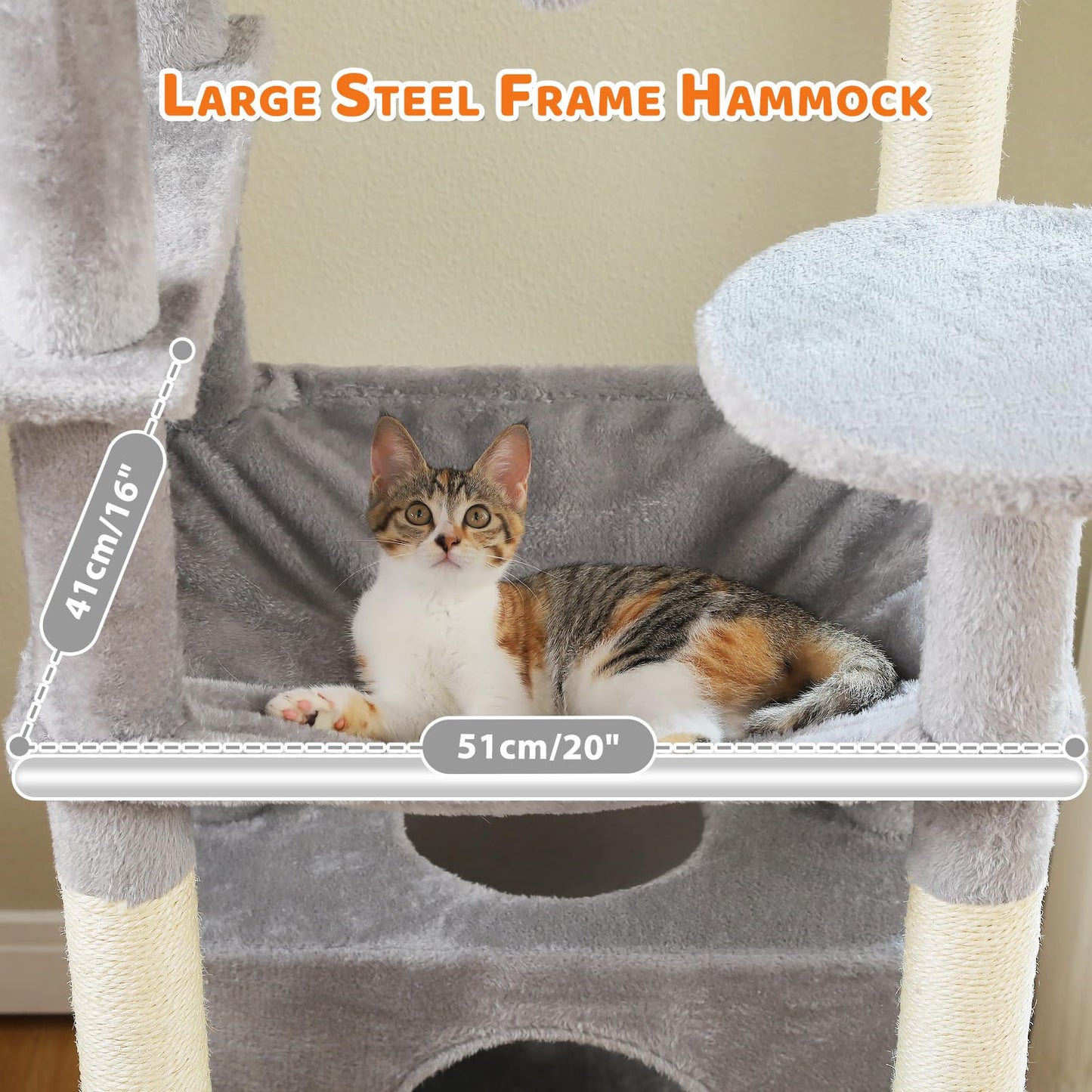 PAWZ Road Cat Tree for Large Cats, 184cm Tall Cat Tower with Large Condo