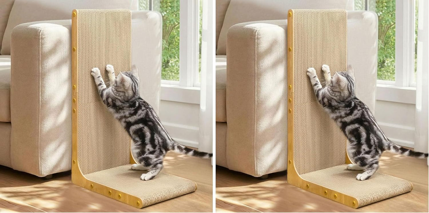 Conlun Cardboard Cat Scratcher,58 cm L Shape Scratch Pad