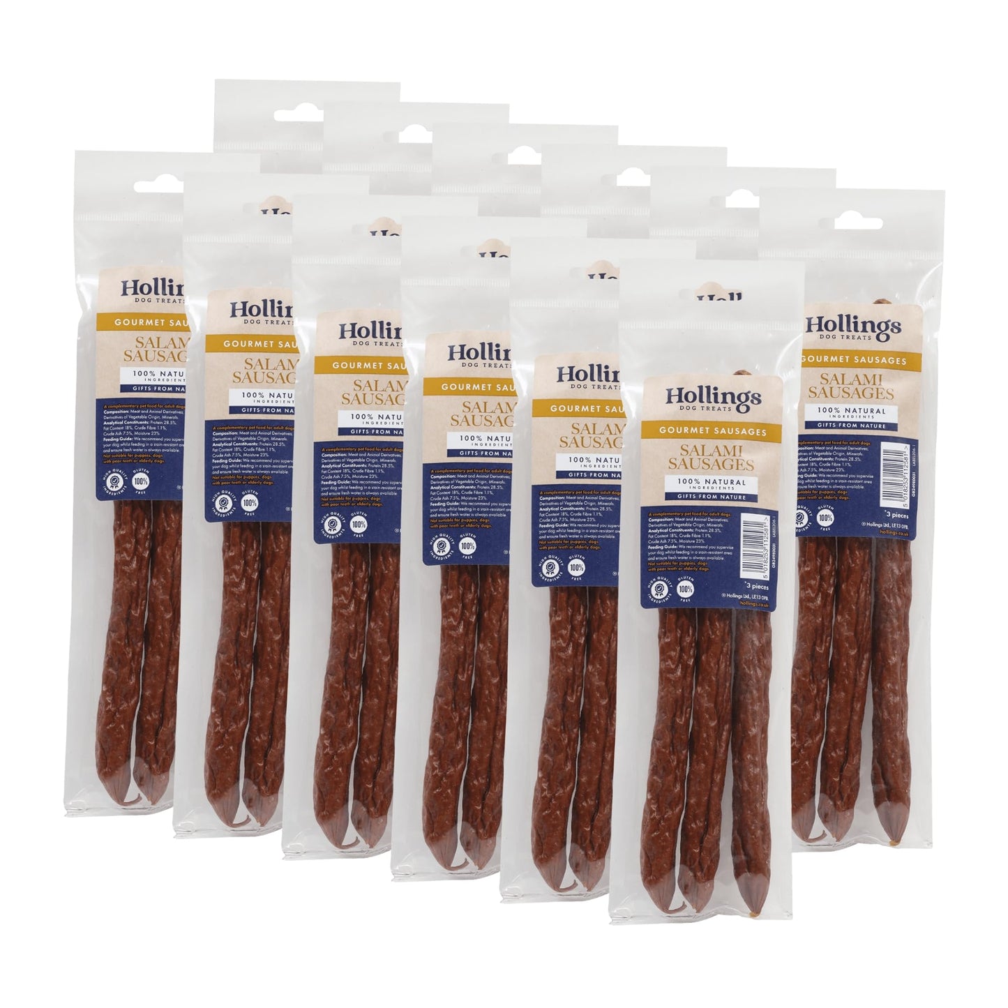 Hollings Chicken Sausages Dog Treats, Delicious, Nutritious Air Dried Chews for Adult Dogs, Made with 100% Natural Ingredients (Pack of 3)