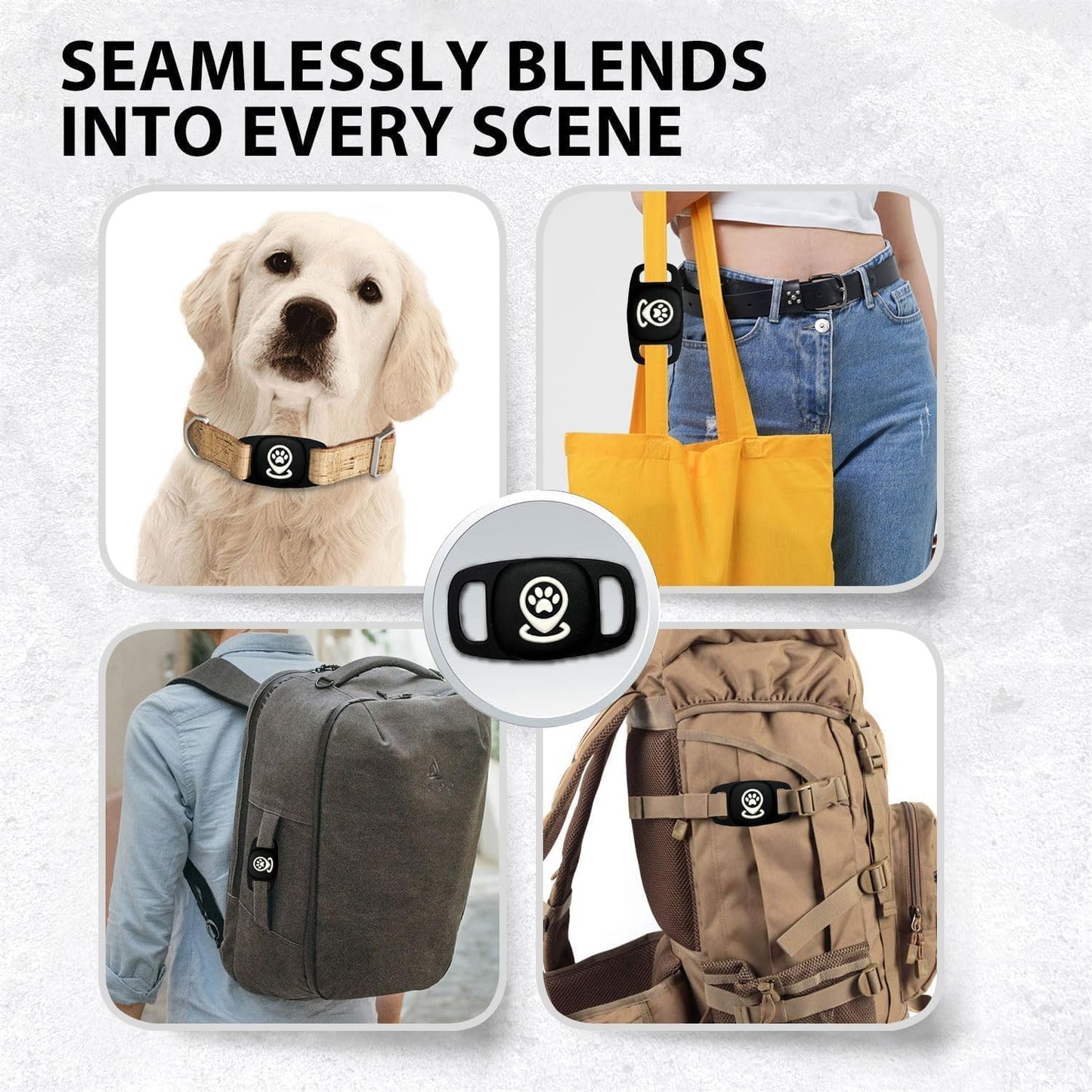 Dog Tracker, Pet Tracker with Dog Collar Tracker Holder, Dog Tracker with No Monthly Fees for Location Tracking, Work with Find My Only iOS, No GPS