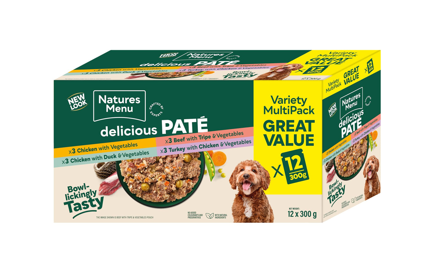 Natures Menu - Wet Dog Food - Pouches for Adult Dogs - Mixed Variety - 8 x 300g