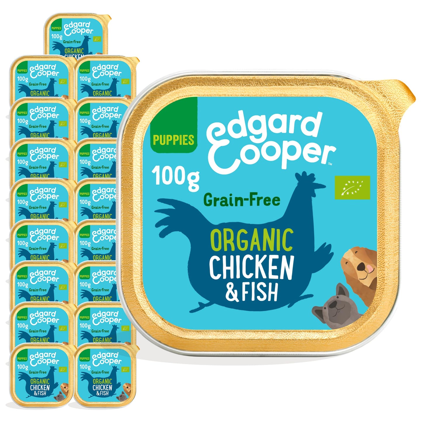 Edgard Cooper Grain-Free Wet Dog Food for Adult Dogs, (11 x 150g), Natural Dogs Food in Cup with Fresh Meat & Amino Acids, Gluten-Free, High Protein