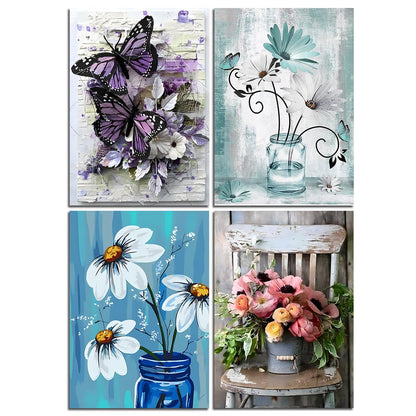 5D Diamond Painting Kits for Adults 4 PCS Turtle Wall Art
