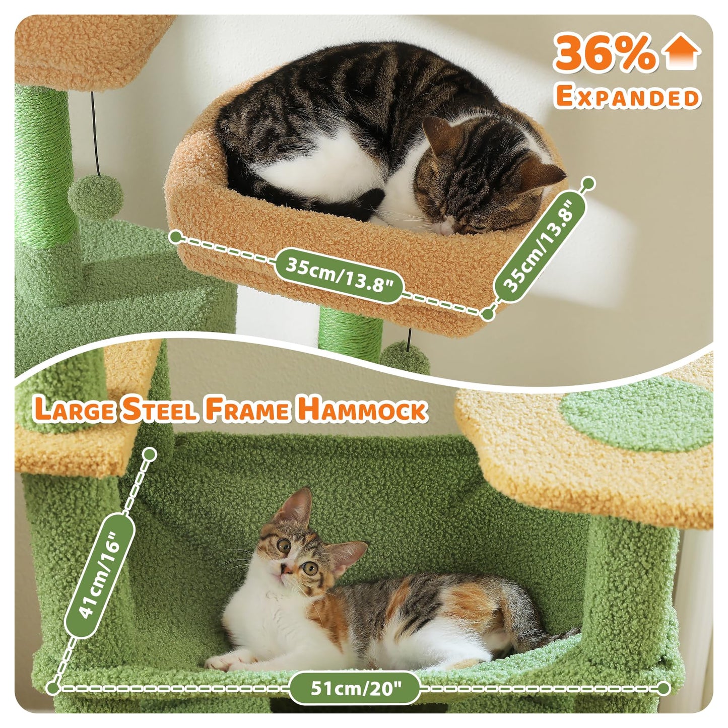 PAWZ Road Cat Tree for Large Cats, 184cm Tall Cat Tower with Large Condo
