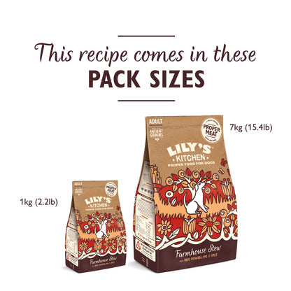 Natural Adult Dry Dog Food Beef Stew with Ancient Grains 1kg